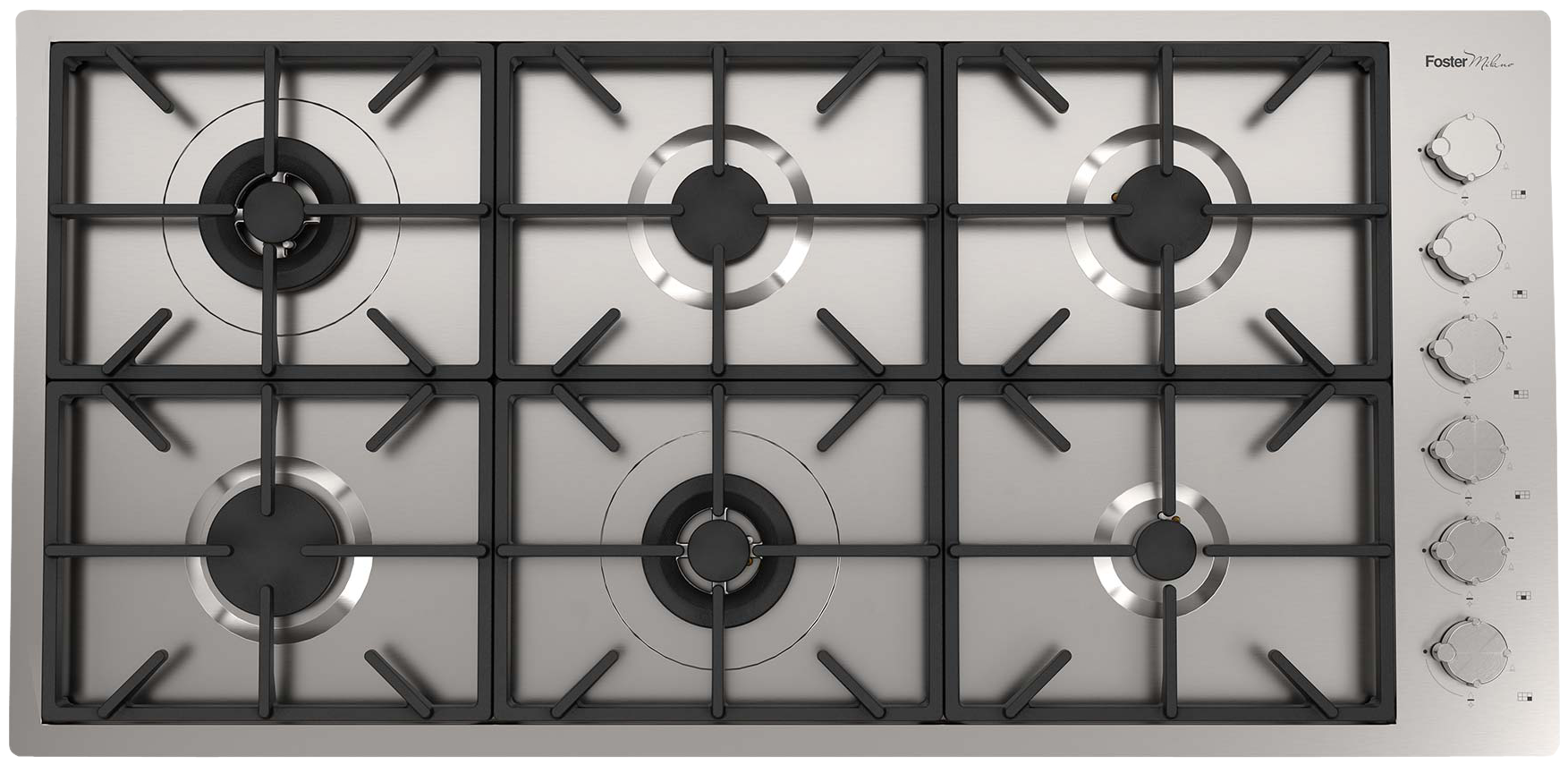 Foster Milano 6-Burner Gas Cooktop, Electric Ignition, Safety