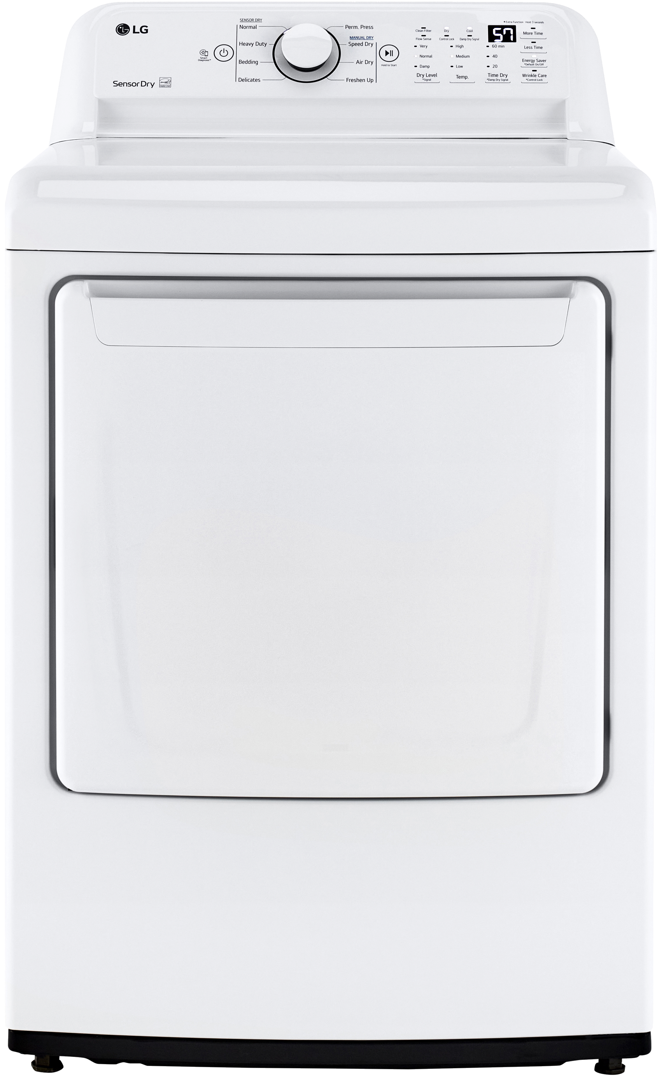 LG Appliances LG 7.3 cu. ft. Electric Dryer with Sensor Dry Technology, Speed Dry, Wrinkle Care Option in White