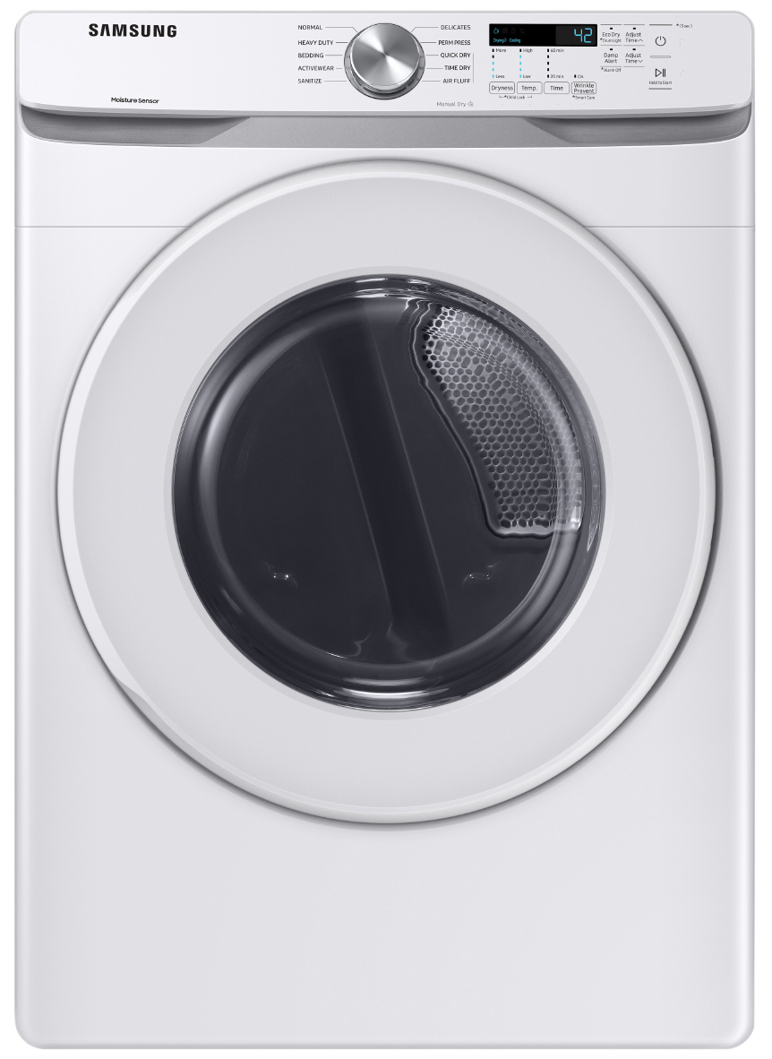 Samsung DVE45T6000W 7.5 Cu. Ft. Electric Dryer with Sensor Dry in White – view 1