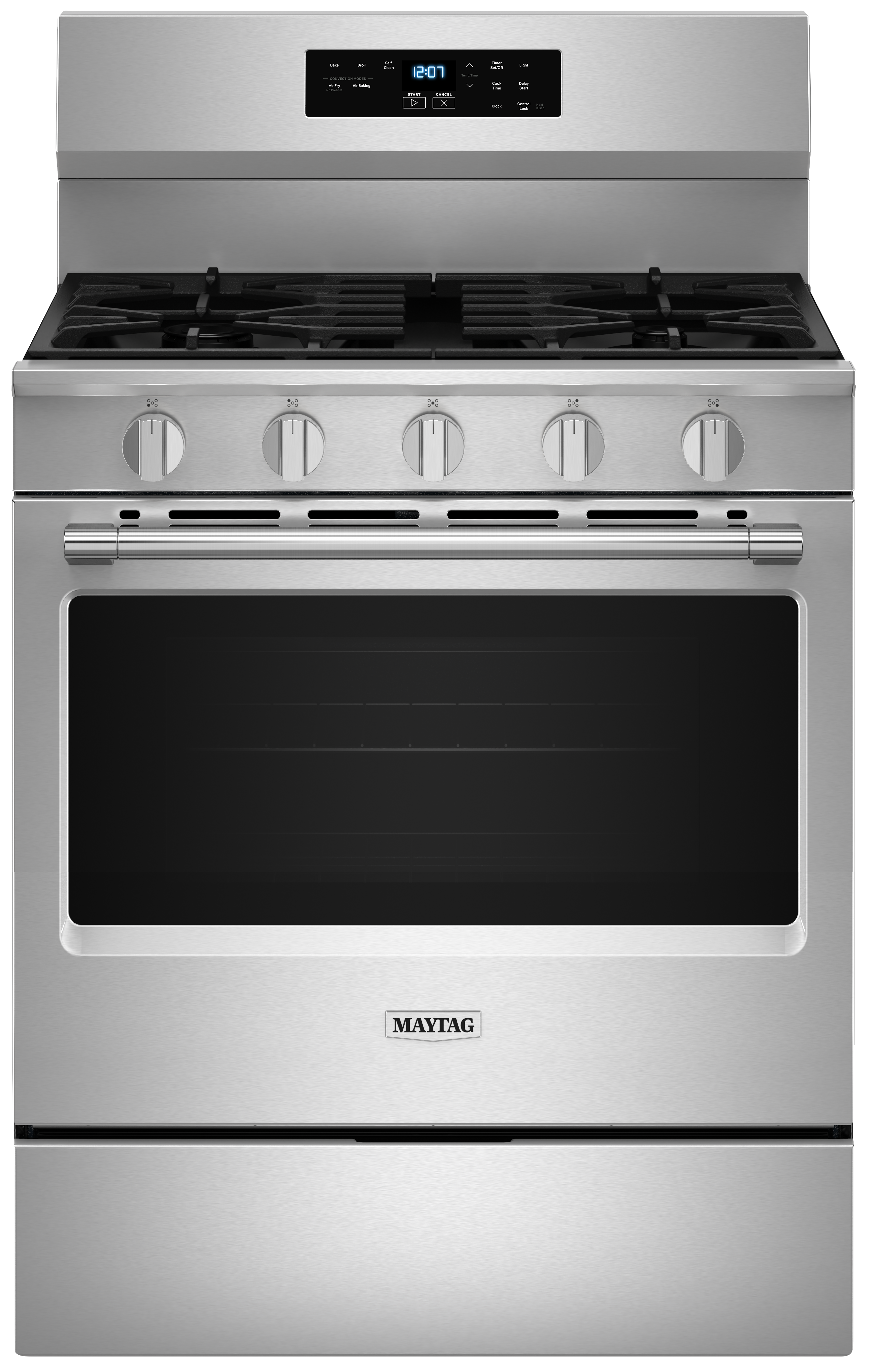 Maytag 30" Gas Range, 5 Sealed Burners, Air Fry, Self Clean – MFGS6030RZ