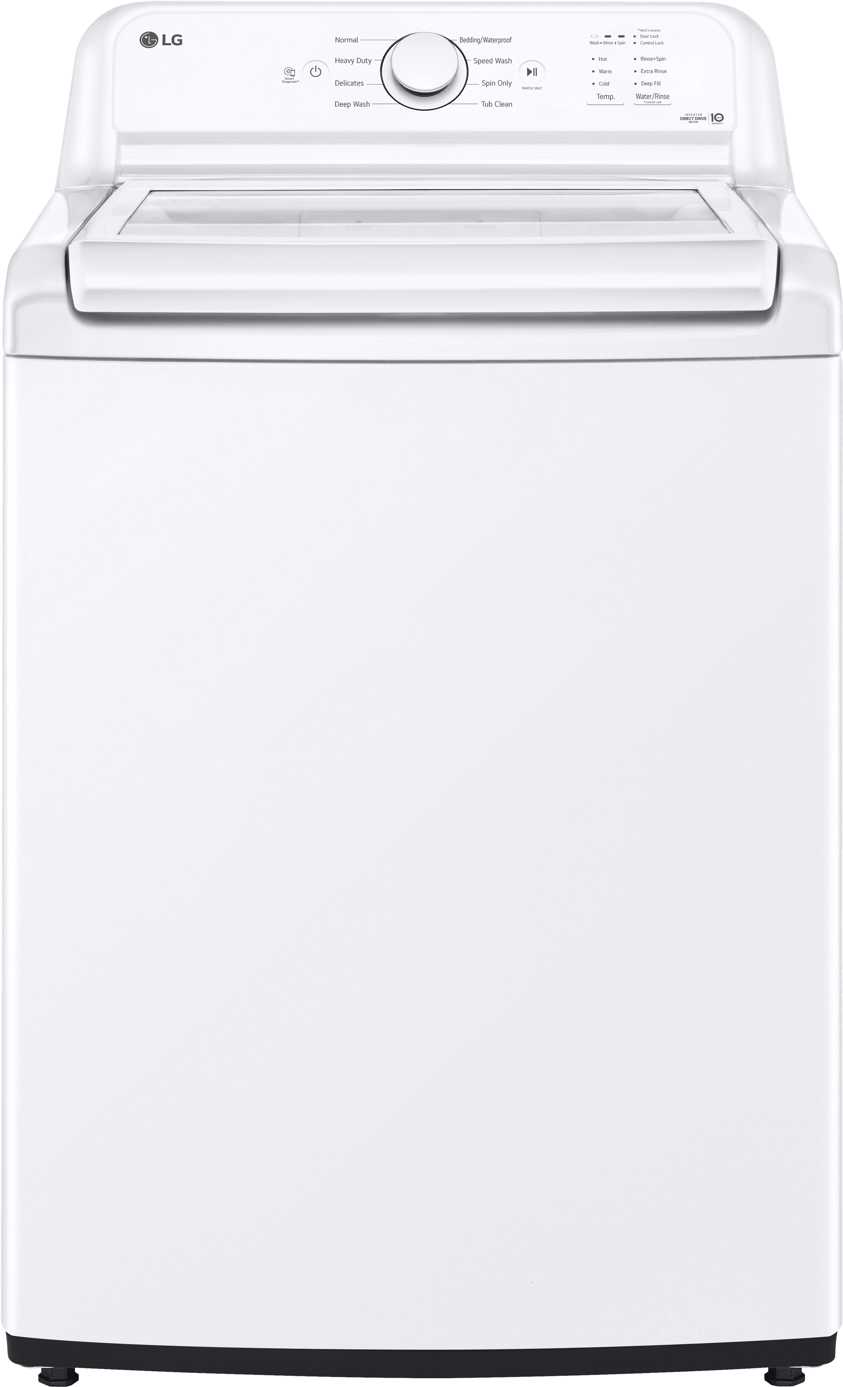 LG 4.1 cu. ft. Top Load Washer TurboDrum White – WT6105CW